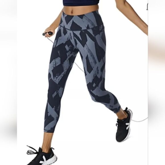 Sweaty Betty Power Workout 7/8 Gym Leggings, Blue Paint Print Size S - Picture 13 of 13